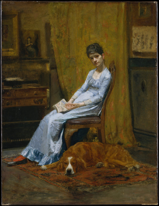 The Artist's Wife and His Setter Dog – Thomas Eakins Canvas Print Painting on Canvas Loom of Thirds India's No. 1 Art-led, graphic streetwear brand based in Kolkata by Sidhartha Mohanta & Chirayata Purna Chakrabarty
