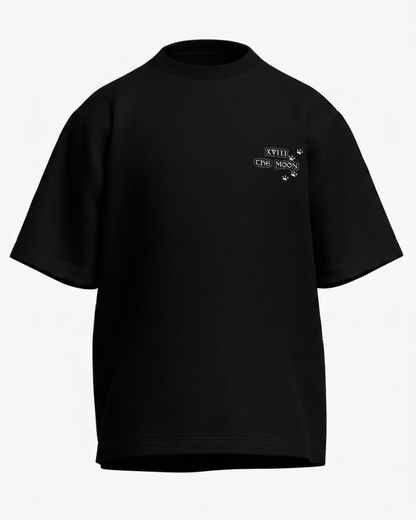 The Moon of Dogs – Tarot Oversized T-Shirt Oversized French Terry Cotton Premium Streetwear T-shirt Loom of Thirds India's No. 1 Art-led, graphic streetwear brand based in Kolkata by Sidhartha Mohanta & Chirayata Purna Chakrabarty