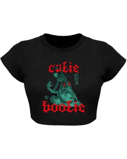 Cutie with a Bootie - Baby Tee 100% cotton 240GSM baby T-shirt Loom of Thirds India's No. 1 Art-led streetwear brand based in Kolkata by Sidhartha Mohanta & Chirayata Purna Chakrabarty