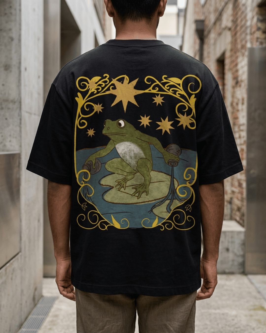 The Star of Frogs – Tarot Oversized T-Shirt