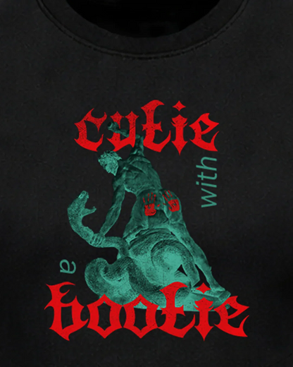Cutie with a Bootie - Baby Tee 100% cotton 240GSM baby T-shirt Loom of Thirds India's No. 1 Art-led streetwear brand based in Kolkata by Sidhartha Mohanta & Chirayata Purna Chakrabarty