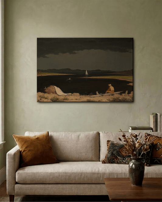 Approaching Thunder Storm – Martin Johnson Heade Canvas Print Painting on Canvas Loom of Thirds India's No. 1 Art-led, graphic streetwear brand based in Kolkata by Sidhartha Mohanta & Chirayata Purna Chakrabarty