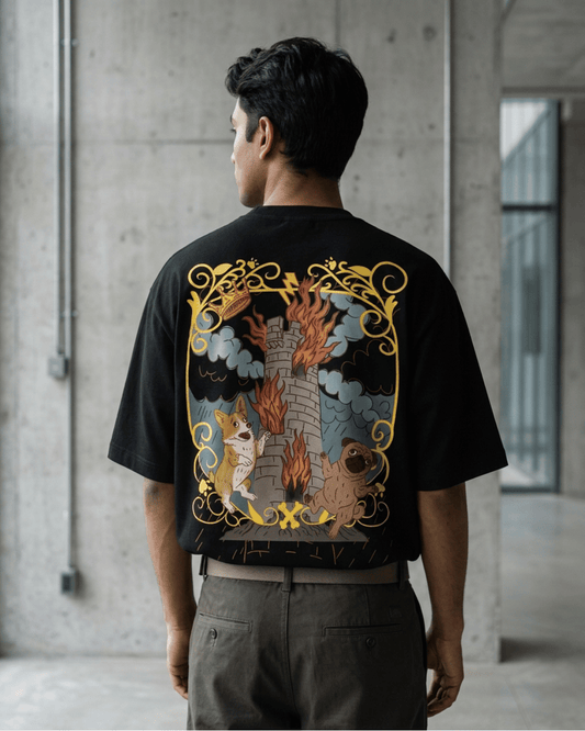The Tower of Dogs – Tarot Oversized T-Shirt