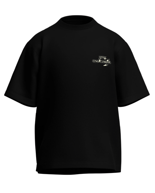 The Tower of Frogs Oversized French Terry Cotton Premium Streetwear T-shirt Loom of Thirds India's No. 1 Art-led streetwear brand based in Kolkata by Sidhartha Mohanta & Chirayata Purna Chakrabarty