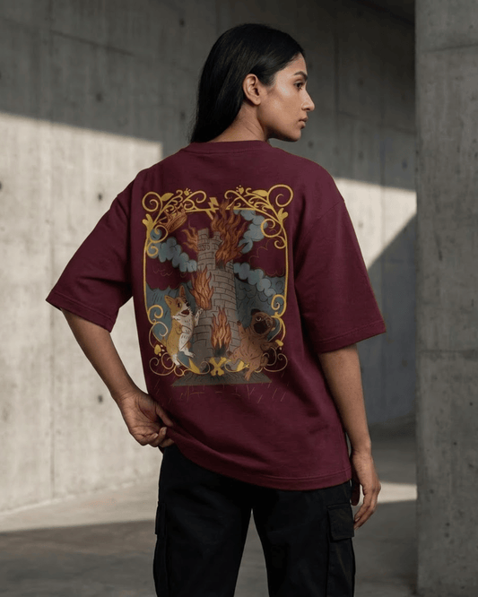The Tower of Dogs – Tarot Oversized T-Shirt
