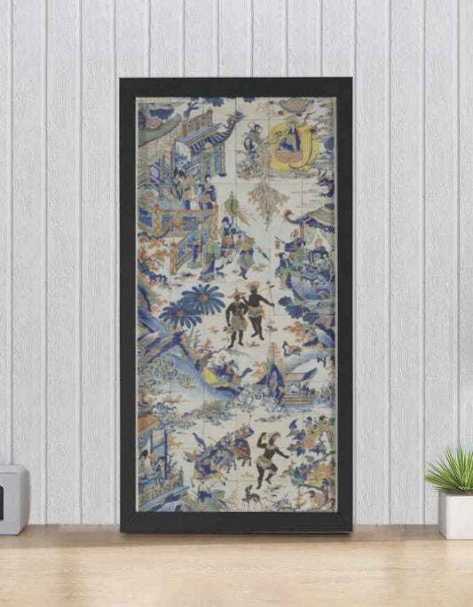 Tile Panel with a Chinese Landscape – Framed Poster