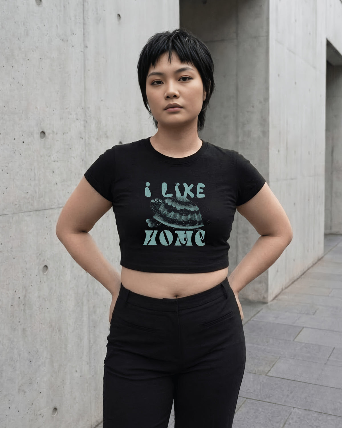 I Like Home – Aesthetic Graphic Baby Tee 100% cotton 240GSM baby T-shirt Loom of Thirds India's No. 1 Art-led, graphic streetwear brand based in Kolkata by Sidhartha Mohanta & Chirayata Purna Chakrabarty