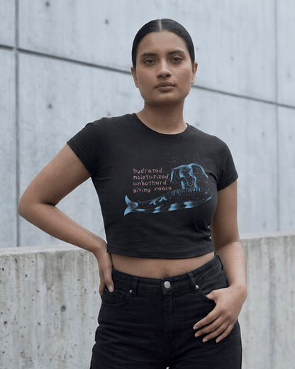 Hydrated, Moisturized & Unbothered – Graphic Baby Tee 100% cotton 240GSM baby T-shirt Loom of Thirds India's No. 1 Art-led, graphic streetwear brand based in Kolkata by Sidhartha Mohanta & Chirayata Purna Chakrabarty