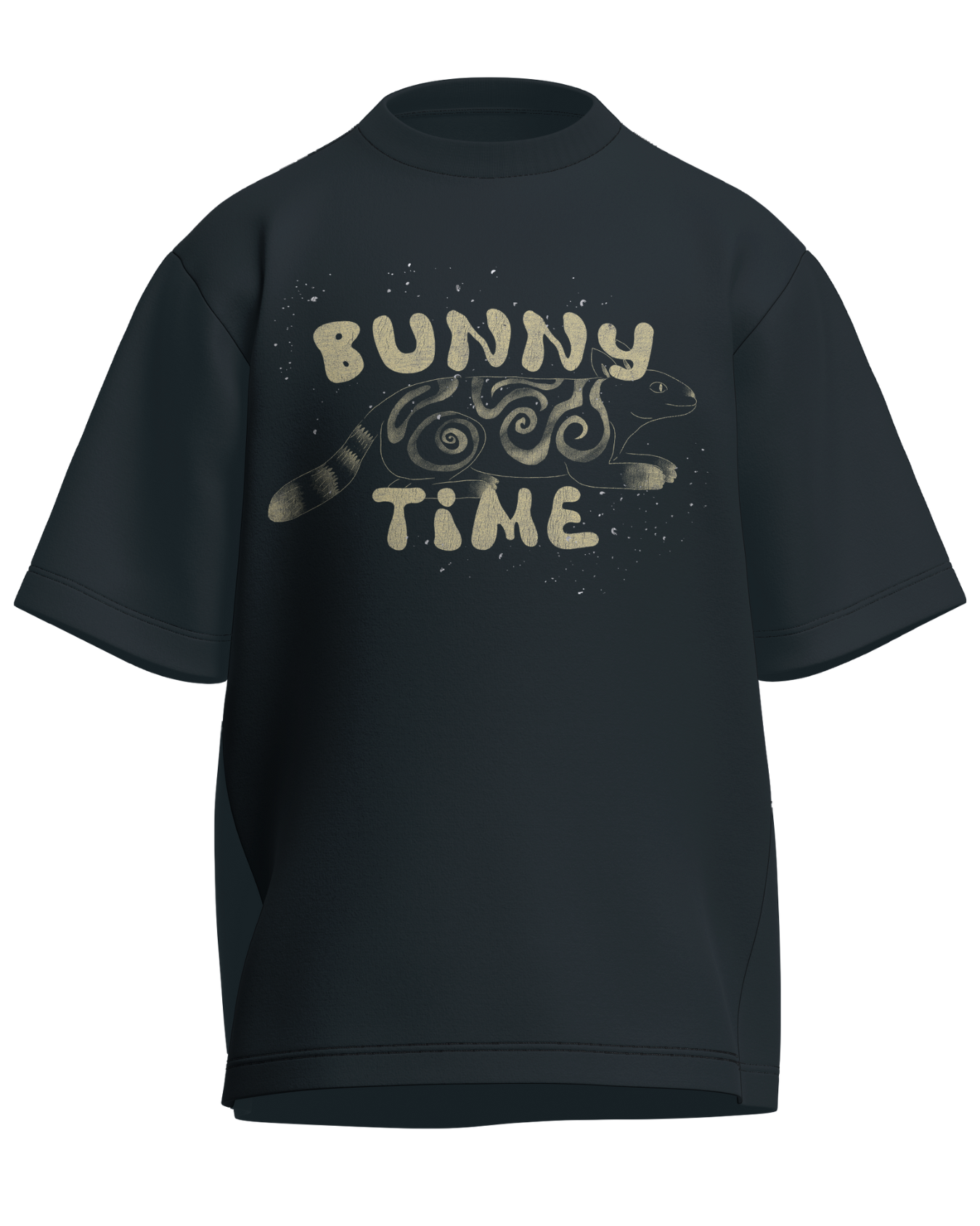 Bunny Time - Oversized Fit Petrol Blue 100% cotton 240GSM standard oversized T-shirt Loom of Thirds India's No. 1 Art-led streetwear brand based in Kolkata by Sidhartha Mohanta & Chirayata Purna Chakrabarty