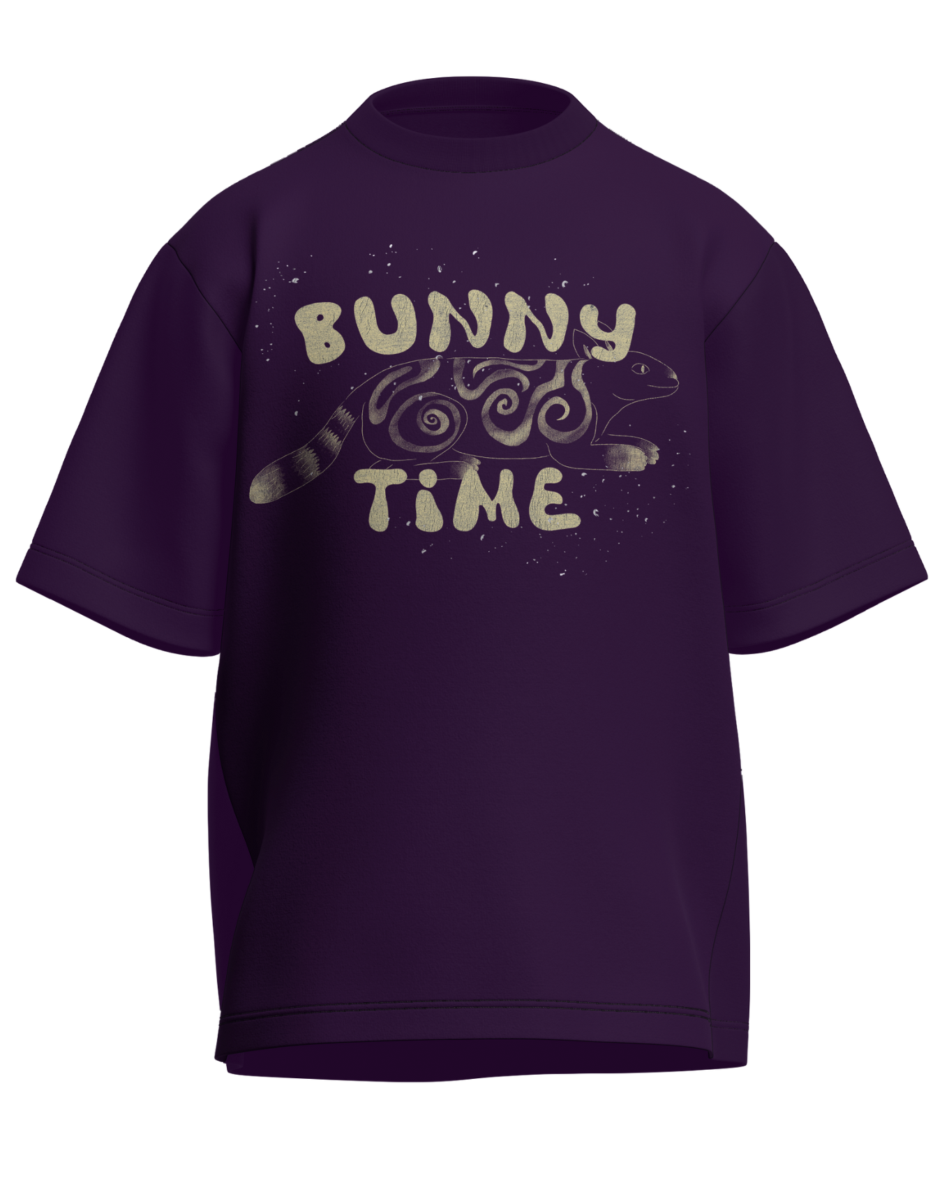 Bunny Time - Oversized Fit Purple 100% cotton 240GSM standard oversized T-shirt Loom of Thirds India's No. 1 Art-led streetwear brand based in Kolkata by Sidhartha Mohanta & Chirayata Purna Chakrabarty