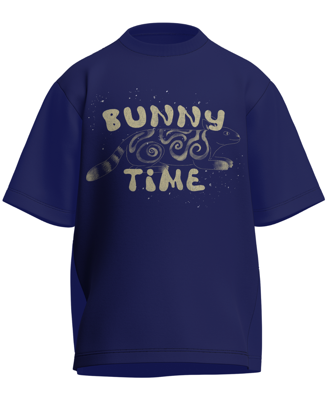 Bunny Time - Oversized Fit Royal Blue 100% cotton 240GSM standard oversized T-shirt Loom of Thirds India's No. 1 Art-led streetwear brand based in Kolkata by Sidhartha Mohanta & Chirayata Purna Chakrabarty