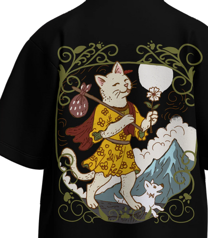 The Fool of Cats Oversized French Terry Cotton Premium Streetwear T-shirt Loom of Thirds India's No. 1 Art-led streetwear brand based in Kolkata by Sidhartha Mohanta & Chirayata Purna Chakrabarty