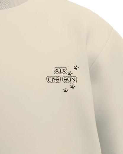 The Sun of Cats Oversized French Terry Cotton Premium Streetwear T-shirt Loom of Thirds India's No. 1 Art-led streetwear brand based in Kolkata by Sidhartha Mohanta & Chirayata Purna Chakrabarty