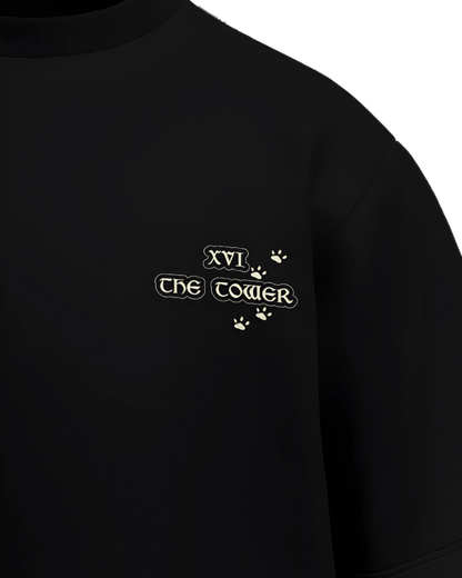 The Tower of Dogs Oversized French Terry Cotton Premium Streetwear T-shirt Loom of Thirds India's No. 1 Art-led streetwear brand based in Kolkata by Sidhartha Mohanta & Chirayata Purna Chakrabarty