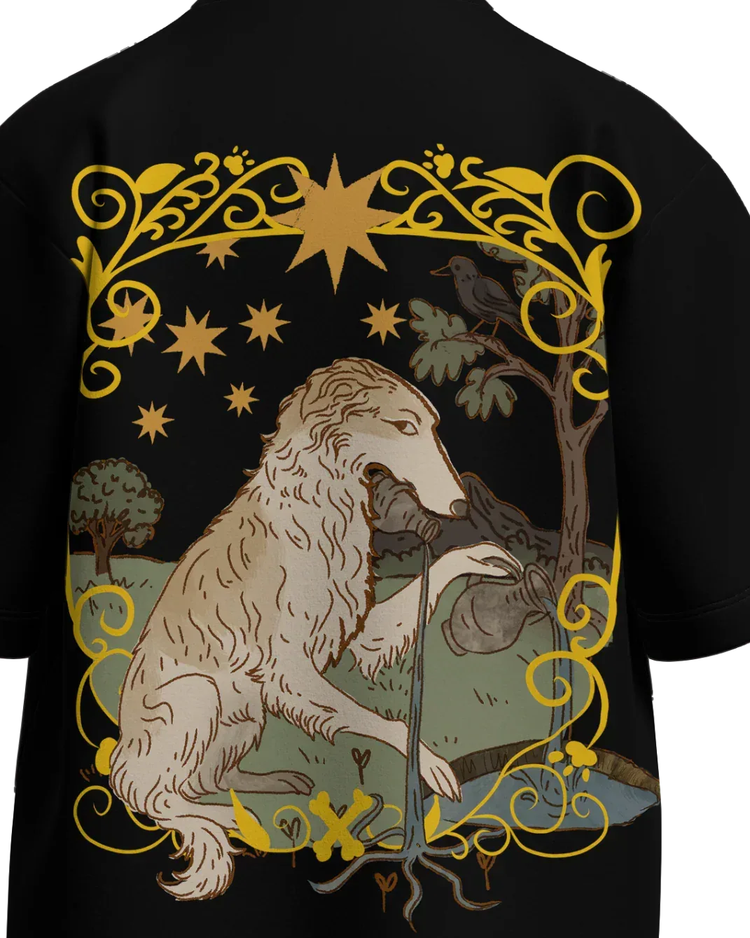 The Star of Dogs Oversized French Terry Cotton Premium Streetwear T-shirt Loom of Thirds India's No. 1 Art-led streetwear brand based in Kolkata by Sidhartha Mohanta & Chirayata Purna Chakrabarty