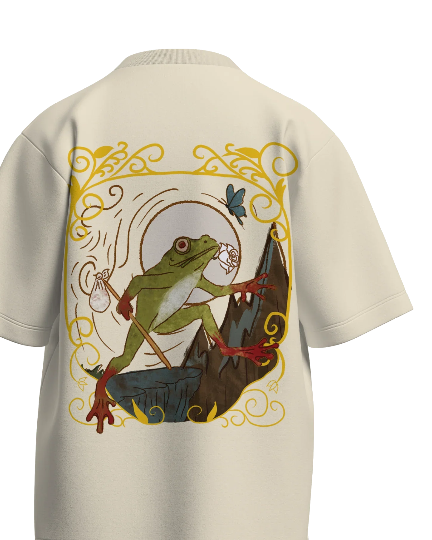 The Fool of Frogs Oversized French Terry Cotton Premium Streetwear T-shirt Loom of Thirds India's No. 1 Art-led streetwear brand based in Kolkata by Sidhartha Mohanta & Chirayata Purna Chakrabarty