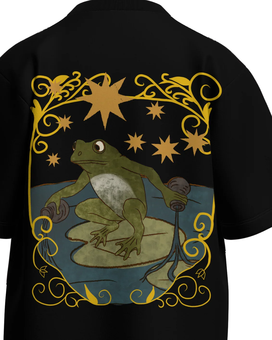 The Star of Frogs Oversized French Terry Cotton Premium Streetwear T-shirt Loom of Thirds India's No. 1 Art-led streetwear brand based in Kolkata by Sidhartha Mohanta & Chirayata Purna Chakrabarty