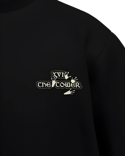 The Tower of Frogs Oversized French Terry Cotton Premium Streetwear T-shirt Loom of Thirds India's No. 1 Art-led streetwear brand based in Kolkata by Sidhartha Mohanta & Chirayata Purna Chakrabarty