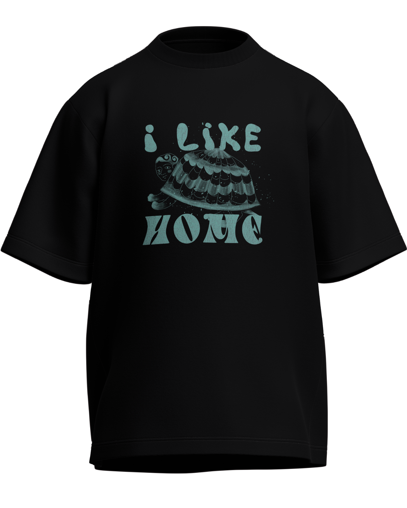 I Like Home - Oversized Fit Black 100% cotton 240GSM standard oversized T-shirt Loom of Thirds India's No. 1 Art-led streetwear brand based in Kolkata by Sidhartha Mohanta & Chirayata Purna Chakrabarty