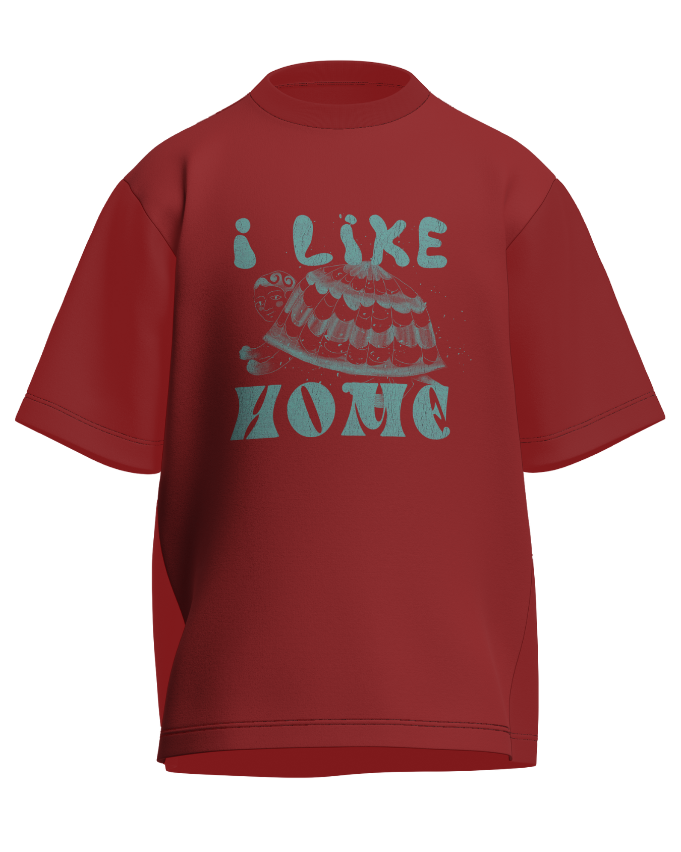 I Like Home - Oversized Fit Coral 100% cotton 240GSM standard oversized T-shirt Loom of Thirds India's No. 1 Art-led streetwear brand based in Kolkata by Sidhartha Mohanta & Chirayata Purna Chakrabarty