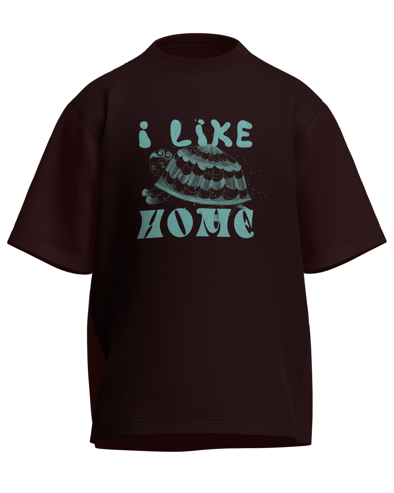 I Like Home - Oversized Fit Maroon 100% cotton 240GSM standard oversized T-shirt Loom of Thirds India's No. 1 Art-led streetwear brand based in Kolkata by Sidhartha Mohanta & Chirayata Purna Chakrabarty