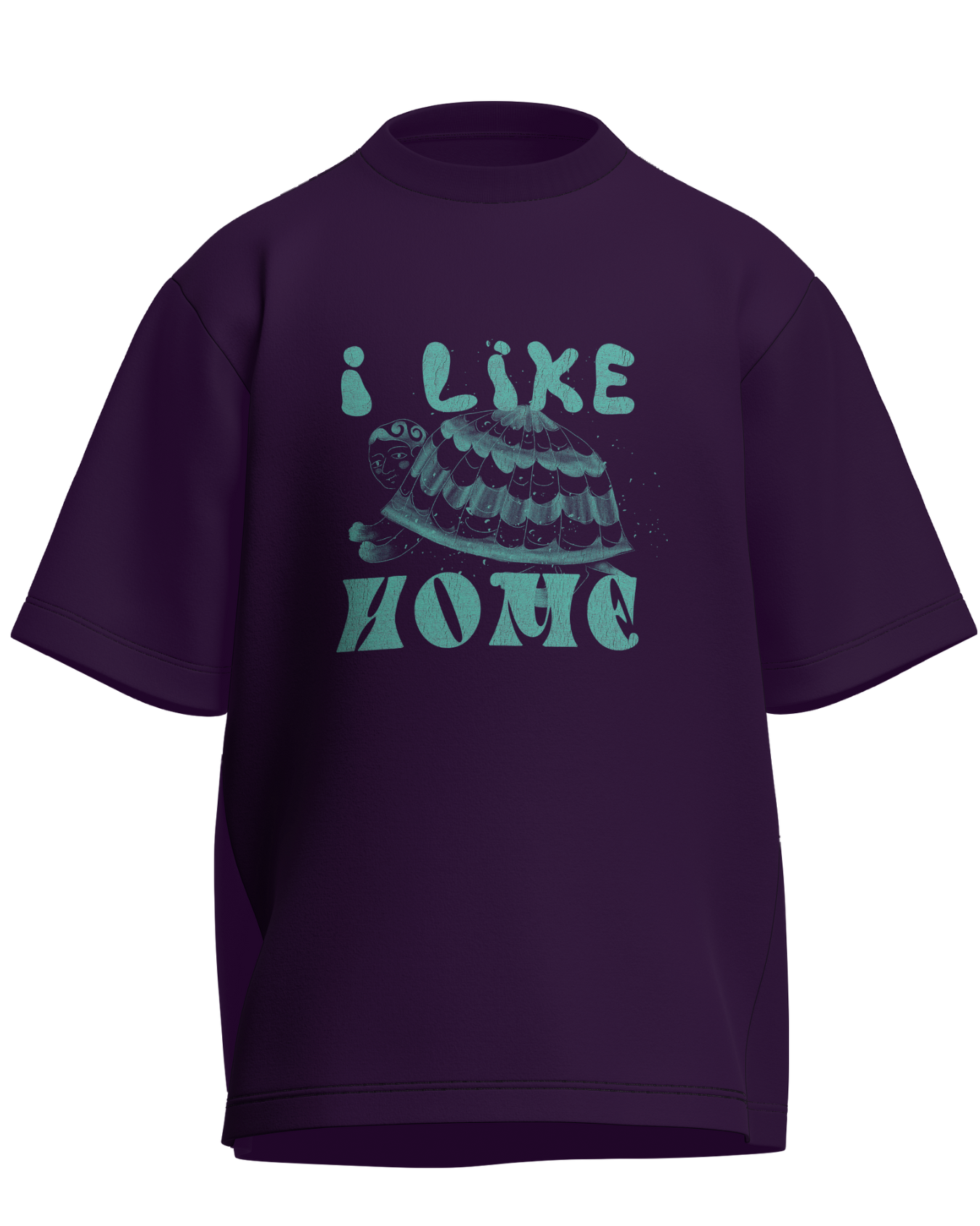 I Like Home - Oversized Fit Purple 100% cotton 240GSM standard oversized T-shirt Loom of Thirds India's No. 1 Art-led streetwear brand based in Kolkata by Sidhartha Mohanta & Chirayata Purna Chakrabarty
