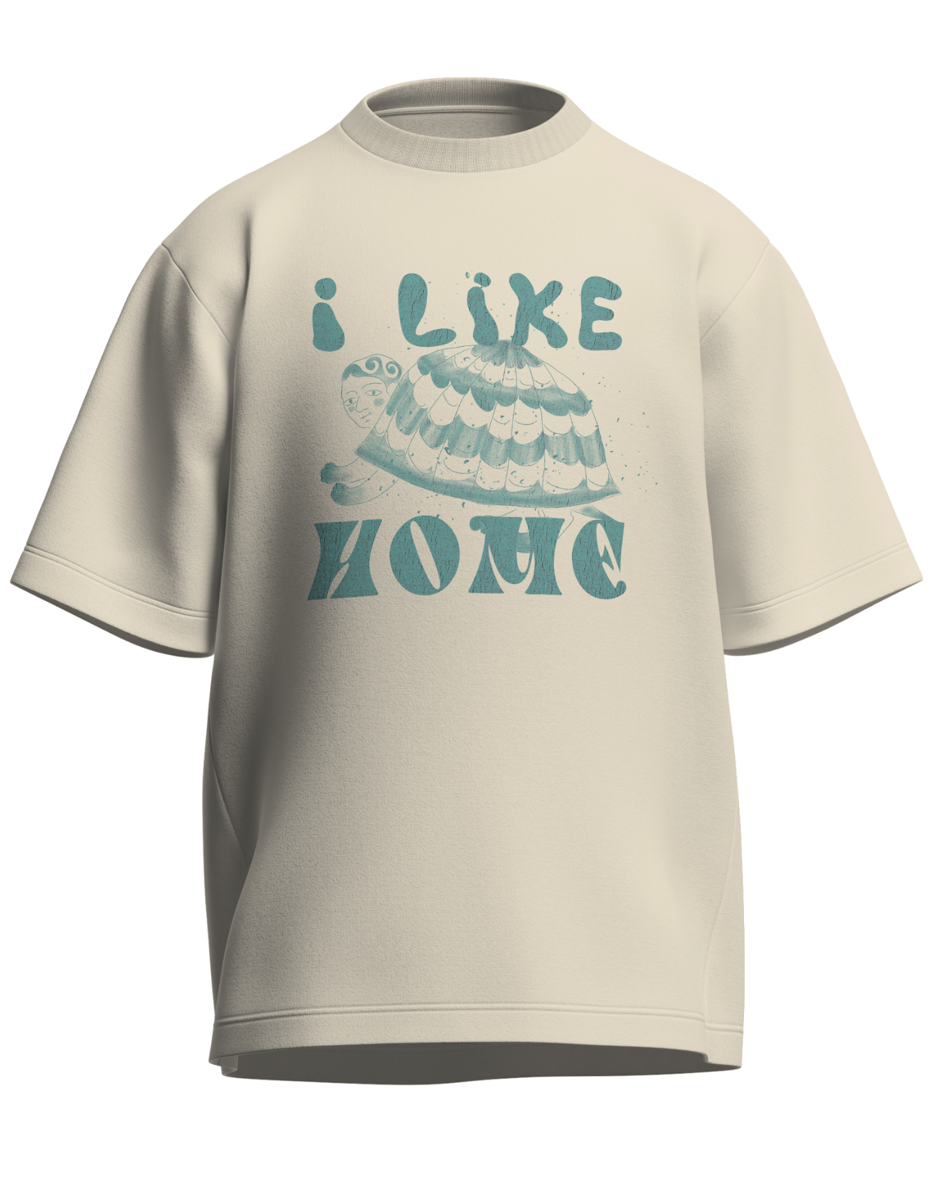 I Like Home - Oversized Fit Off White 100% cotton 240GSM standard oversized T-shirt Loom of Thirds India's No. 1 Art-led streetwear brand based in Kolkata by Sidhartha Mohanta & Chirayata Purna Chakrabarty