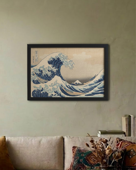 The Great Wave off Kanagawa – Hokusai Framed Poster Black A3 Frame Poster Framed Posters Loom of Thirds India's No. 1 Art-led, graphic streetwear brand based in Kolkata by Sidhartha Mohanta & Chirayata Purna Chakrabarty